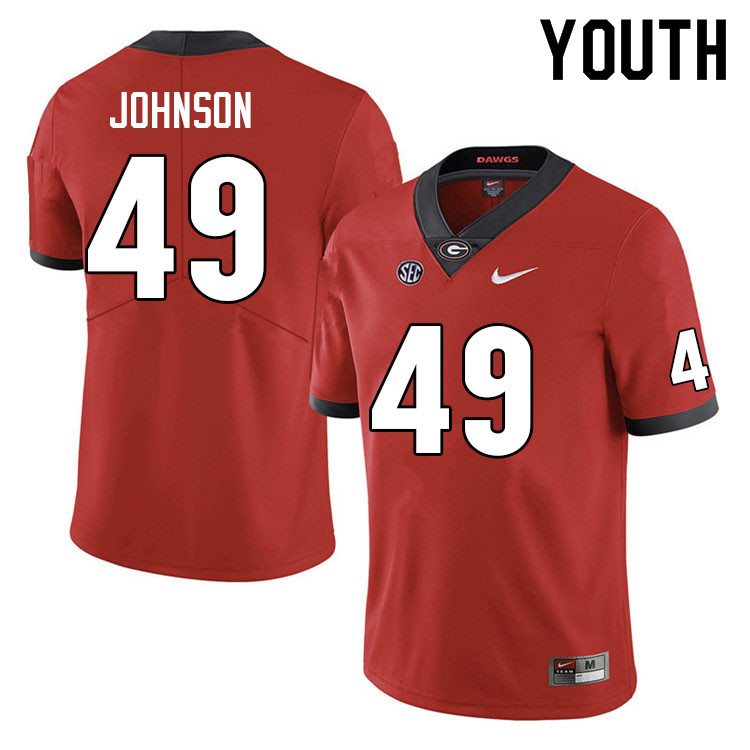 Youth #49 Samuel Johnson Georgia Bulldogs College Football Jerseys Sale-Red Anniversary - Click Image to Close